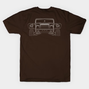 Front/profile - HMMWV Humvee - stencil, white T-Shirt